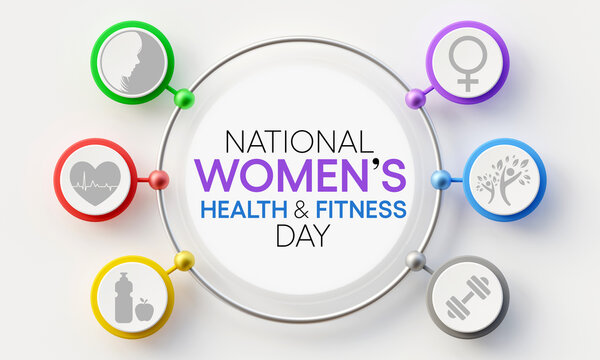 Women's health and fitness day is observed every year on last Wednesday in September, to promote the importance of health and fitness for women of all ages. 3D Rendering