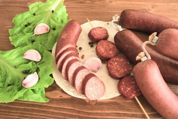 salami sausage and vegetables