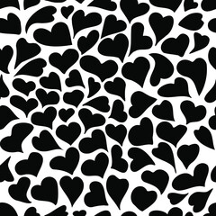 Seamless Pattern of black nice hearts.