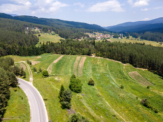 Aerial view of Yundola area, Bulgaria