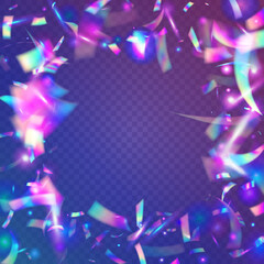 Neon Sparkles. Metal Prismatic Serpentine. Fantasy Art. Light Glare. Crystal Foil. Birthday Texture. Purple Blur Tinsel. Disco Design. Pink Neon Sparkles