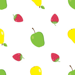 Fototapeta na wymiar vector summer seamless pattern with different fruits -05
