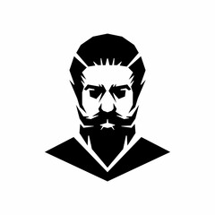 bearded man logo design template