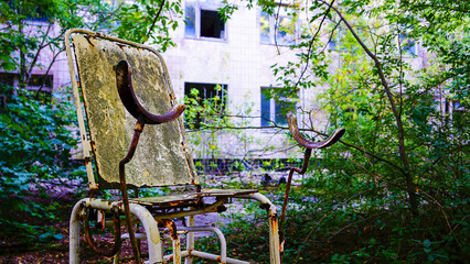 Gynecologist chair in the exclusion zone in Chornobyl exclusion zone