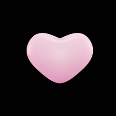 Pink heart against dark background, 3d render
