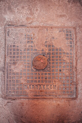 detail of the wall in the city in marrakech morocco