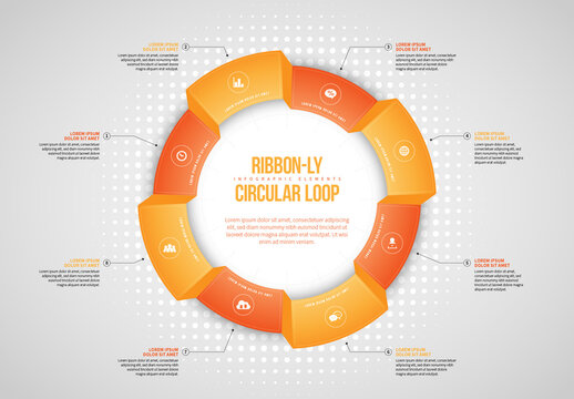 Ribbony Circular Loop Infographic