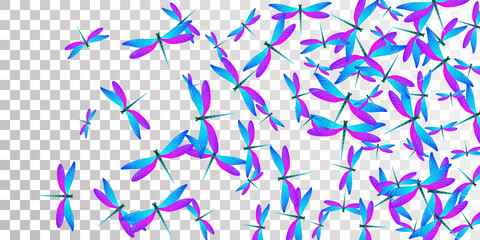 Fairy blue purple dragonfly cartoon vector background. Summer vivid insects. Simple dragonfly cartoon girly wallpaper. Delicate wings damselflies patten. Nature creatures