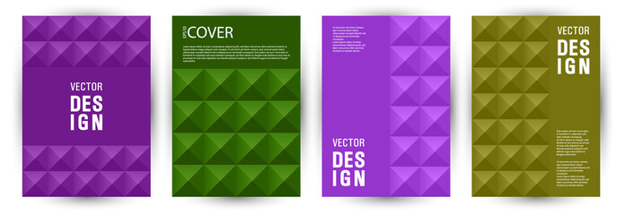 Corporate brochure front page template bundle vector design. Bauhaus style material front page