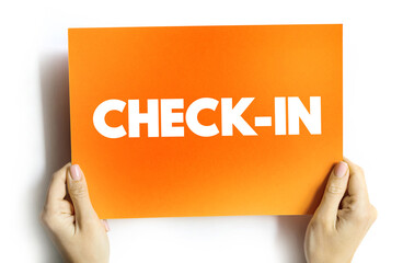 Check-In text card, concept background