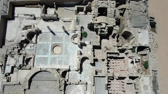 caesarea archaeological site of an ancient city, Aerial
Drone view from Israel caesarea, 2022 
