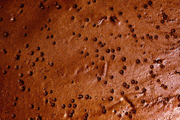 colored mud river, close view