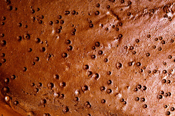 colored mud river, close view