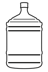A large bottle of 19 liters for water. Icon in outline style