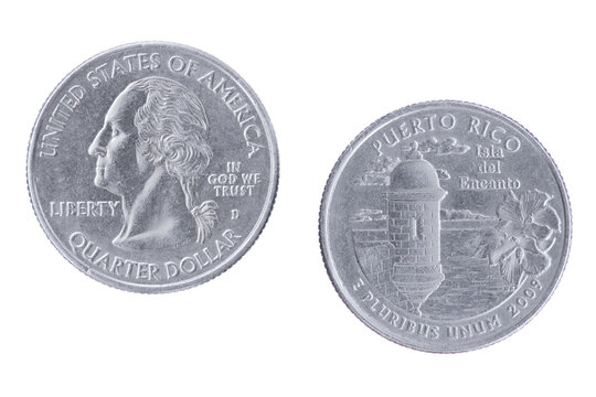 Puerto Rico 2009D Commemorative Quarter isolated on a white background