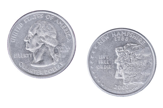 New Hamphshire 2000DCommemorative Quarter isolated on a white background