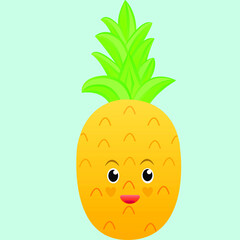 cartoon pineapple with a smile on his face