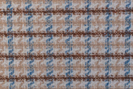 woolen textile - brown checkered tweed design
