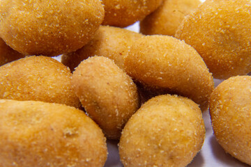 closeup Salted Roasted Coated Peanuts macro
