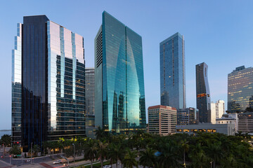 Fototapeta na wymiar Business and residential buildings, Brickell, Miami, Florida, USA