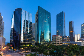 Business and residential buildings, Brickell, Miami, Florida, USA