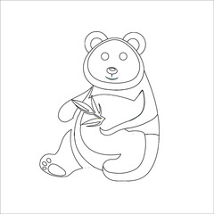 Cute panda coloring page 
