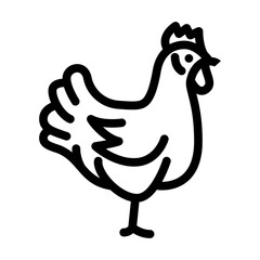 chicken domestic farm bird line icon vector. chicken domestic farm bird sign. isolated contour symbol black illustration