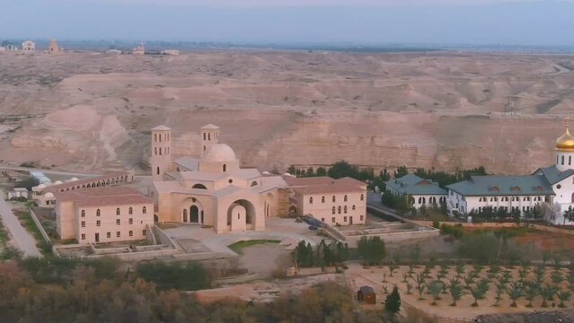 Aerial view over Qasr al-Yahud or The land of the monasteries, israel,2022
Qasr al-Yahud is the western section of the traditional site of the baptism of Jesus by John the Baptist on the Jordan River,
