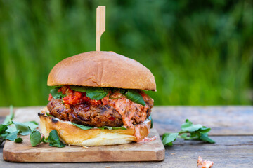 Vegan white bean and sun dried tomato burger