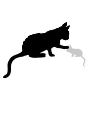 Mama Katze berührt Kätzchen 