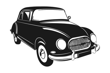 Fototapeta na wymiar 50s vintage car isolated on white Vector illustration