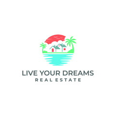 Modern Beach Resort Logo Design