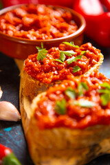 Ajvar, balkan pepper spread food