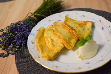 Crepes with Mascarpone or Vanilla Cream