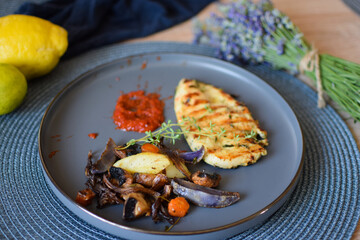 Grilled Chicken with Roasted Vegetables
