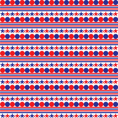 American stars and stripes seamless patterns | 4th July backgrounds. Vector. Happy independence textures 