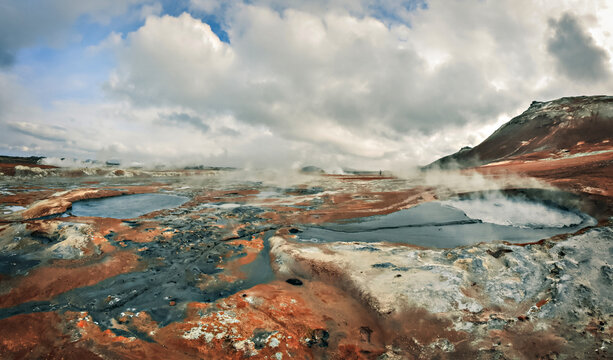 Iceland volcanic landscape. Amazing Iceland nature.
