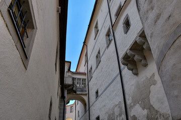 Schloss, Weinberg, Kefermarkt, Mühlviertel, Renaissanceschloss, Burg, Renaissance, Schlossanlage, Mittelalter, imposant, wehrhaft, Turm, Gasse, Rundturm, historisch, Tor, Steinbrücke, Wehrgang, Wehrgä