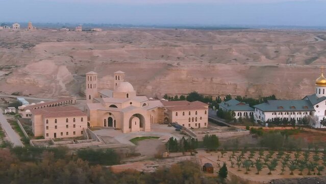 Abandoned monastery in israel desert, Qasr al-Yahud, Aerial
Aerial view over Qasr al-Yahud or The land of the monasteries, israel,2022
