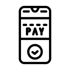 payment phone application line icon vector. payment phone application sign. isolated contour symbol black illustration