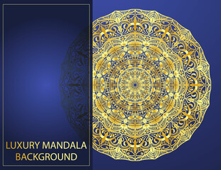 Creative luxury decorative mandala pattern design background with gold color. Vintage vector ornament template. Elegant, classic elements. Great for invitation, cover, card, and other package types.
