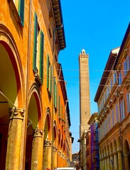 The old historic towers of Bologna in Italy © Elena Skalovskaia