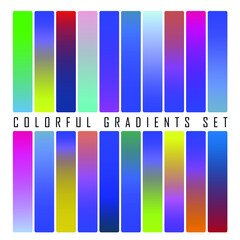 set of color x gradients for design. multi-colored gradient, different shades