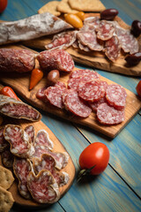 Charcutierie board with various cold cuts