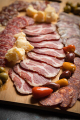Charcutierie board with various cold cuts