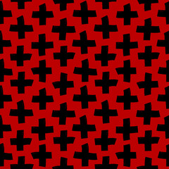 Paint brush strokes seamless pattern. Freehand grunge design background. Crosses motif modern minimal ornament