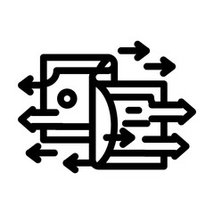 transfer money line icon vector. transfer money sign. isolated contour symbol black illustration