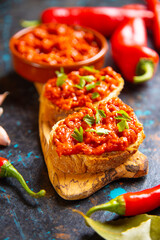 Ajvar, balkan pepper spread food