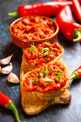 Ajvar, balkan pepper spread food