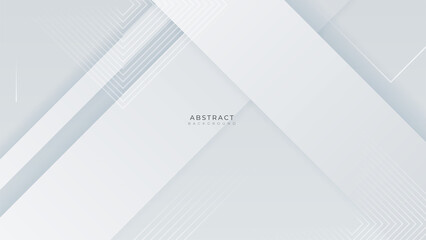 Abstract simple minimal white geometric shapes background. Vector abstract graphic design banner pattern presentation background web template.